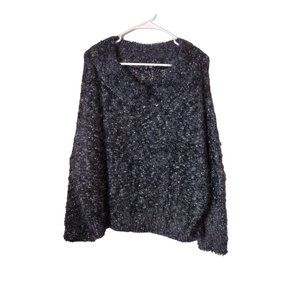 Express Sweater Womens Medium Long Sleeve Round Neck Eyelash Comfy Winter